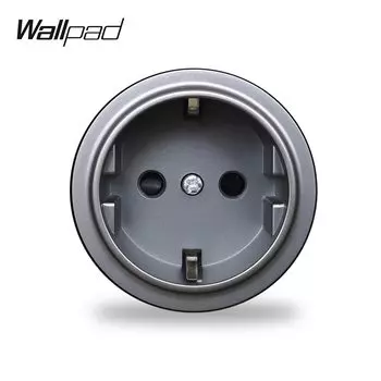 Wallpad серое стекло ЕС розетка с USB