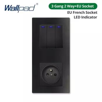 Wallpad Вертикальная настенная панель 1/2/3 Gang с USB и диммером