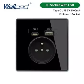 Wallpad Зеркальная розетка с USB Type-C