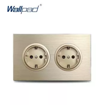 Wallpad Золотая двойная настенная розетка