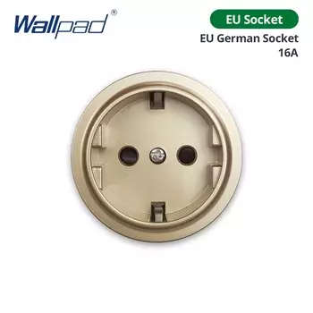 Wallpad золотая настенная розетка EU