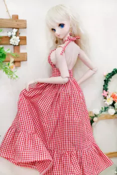 [Wamami] красное/синее клетчатое платье для 1/4 MSD 1/3 SD DDM DDL AOD кукла кукольные костюмы