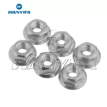Wanifa M6x1.0mm Стандартный DIN6923 метрический Gr5 титановый сплав с шестигранной головкой Гайка фланец гайка для автомобиля мотоцикла велосипеда тормоза 6 шт./компл.