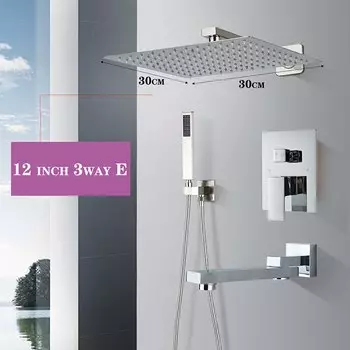 Wanmivezlo Смеситель для душа скрытый хромированный 8"/16"