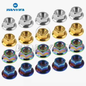 Титановая гайка wanifa M10x 1,0 1,25 мм 1,5 мм, шестигранная Фланцевая гайка для Honda Suzuki Yamaha Bluing Gold Rainbow, упаковка из 5 штук