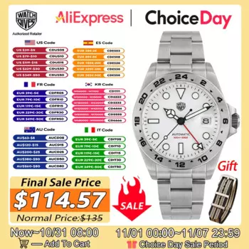 Watchdives WD16570 Часы GMT NH35 Механизм с сапфировым стеклом и прозрачным AR-покрытием Водонепроницаемые наручные часы 100 м Часы GMT 39 мм