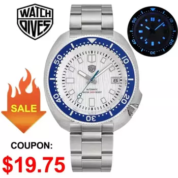 Watchdives WD6105 модные часы для дайвинга Captain Willard с сапфировым стеклом, светящимся механизмом NH35, водонепроницаемые, 300 м, наручные часы из нержавеющей стали
