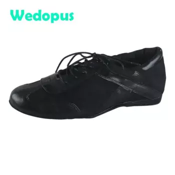 Wedopus/мужские тренировочные кроссовки Lcarus для бальных танцев, вальса, обувь для латинских танцев, черные мужские танцевальные кроссовки на замшевой подошве