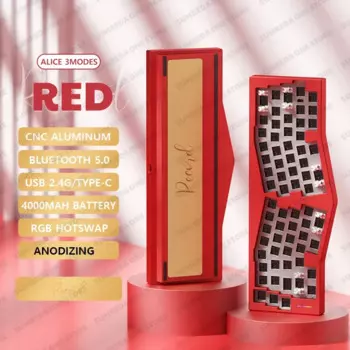 Weikav запись Alice беспроводная алюминиевая механическая клавиатура комплект RGB Hotswap эргономичная игровая Bluetooth 2,4G проводная клавиатура