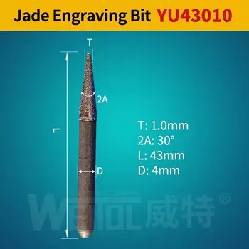 Weitol 5 шт. инструменты для резьбы по нефриту гальванические алмазные фрезы для камня коническая шлифовальная головка