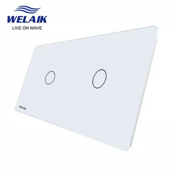 WELAIK сенсорный выключатель из закаленного стекла 1 Gang + 1 gang