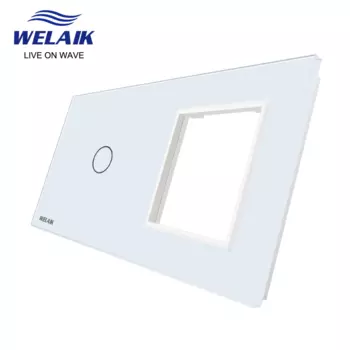 Welaik сенсорный выключатель Комплектующие для самостоятельной сборки Стекло Панель только стене выключатель черный, белый цвет кристалл Стекло Панель квадратное отверстие a2918w/B1