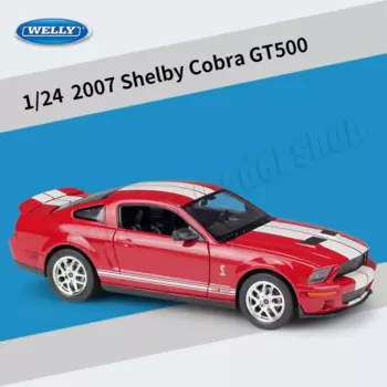 WELLY 1:24 2007 Shelby Cobra GT500 литой автомобиль из сплава, модель игрушек, коллекционная Миниатюрная модель автомобиля, украшение, праздничный подарок