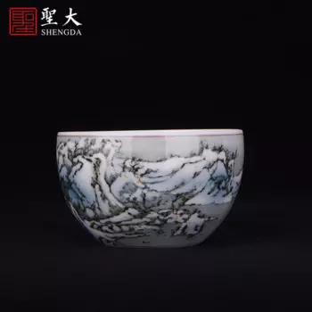 Wenxiang печи подглазури цвет Снежный пейзаж мастер чашка Цзиндэчжэнь Чистая ручная Высококачественная чайная чашка кунг-фу чайная чашка