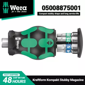 WERA 05008875001 Kraftform Kompakt короткая отвертка для магазина 6 штук компактный дизайн для работы в узких помещениях