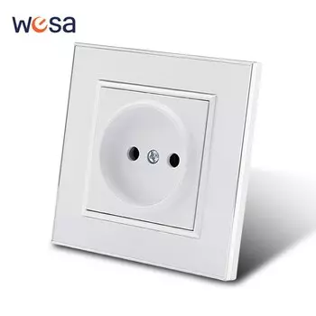 WESA Черный зеркальный акриловый двухклавишный выключатель