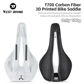 WEST BIKING сверхлегкое T700 углеродное волокно 3D печатное велосипедное седло с сотовой смолой профессиональное гоночное седло MTB велосипедные детали