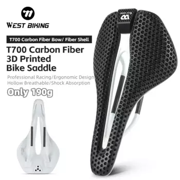 WEST BIKING T700 углеродное волокно 3D печать велосипедное седло амортизирующие сиденья сотовая Смола профессиональная гоночная велосипедная подушка