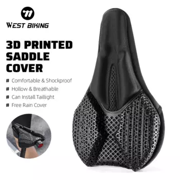 WEST BIKING ультралегкое противоударное седло из углеродного волокна с 3D принтом для дорожного и горного велосипеда, нескользящее седло для горного велосипеда