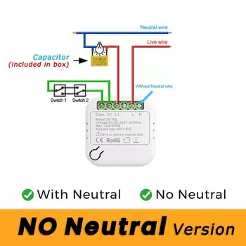 Weten модуль Wi-Fi переключателя без нейтрального провода