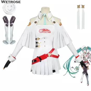 [Wetrose] в наличии, косплей-костюм Miku racing 2023, гоночный костюм, ведущее платье, полный парик, комплект на Хэллоуин