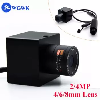 WGWK 2-мегапиксельная 4-мегапиксельная мини-IP-камера Onvif Square Micro POE охранное наблюдение высокой четкости CS 4/6/8 мм объектив видеонаблюдения промышленная камера