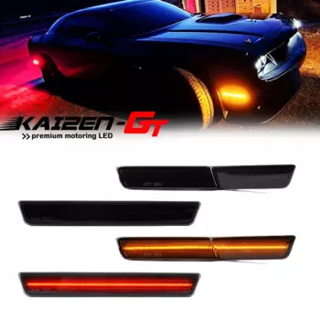 Белый/янтарный/красный фонарь, передний/задний боковые габаритные огни, фонарь для крыльев, фонарь для Dodge Challenger 2018-2022 с заводским широким кузовом