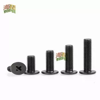 WHOOPEE Крестообразный болт с ультратонкой плоской вафельной головкой из нержавеющей стали 304 черный M1.4-M6