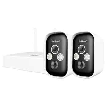 Wi-Fi IP-камера Srihome SH033 3,0 Мп, 4-канальная Водонепроницаемая аккумуляторная беспроводная камера с цветным ночным видением, пассивным ИК сигналом, радионяня