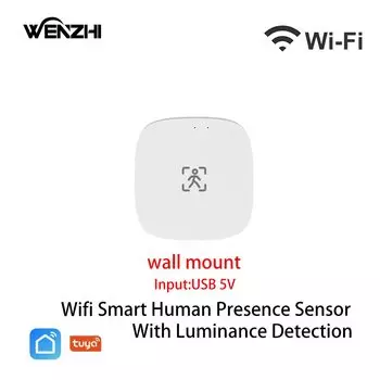 Wi-Fi MmWave датчик присутствия человека с обнаружением яркости/расстояния потолочная/настенное крепление Tuya Smart Life домашняя автоматизация