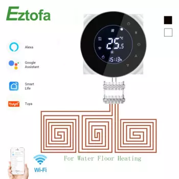 Wi-Fi Smart 3A водяной термостат, регулятор температуры Tuya, приложение, дистанционное управление для водяного подогрева пола, работа с Google Home
