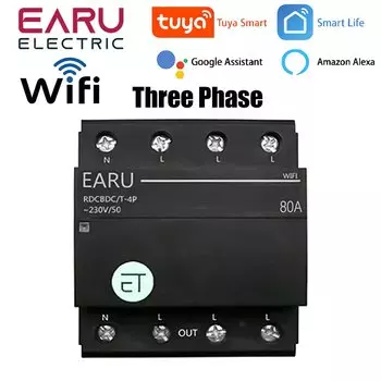 Wi-Fi умный трехфазный выключатель EARUELECTRIC