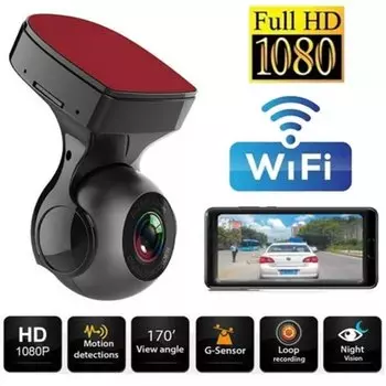 WiFi Автомобильный видеорегистратор 170 ° USB + WiFi Dual 1080P HD DVR