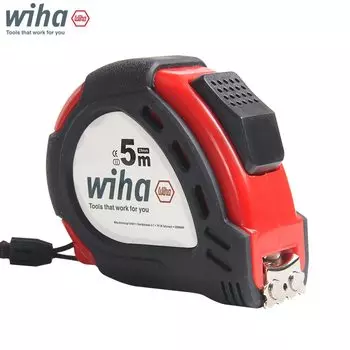 Wiha 33251 измерительная лента 5 м с зажимом для ремня самоблокирующаяся стальная лента для измерения утолщенная и Расширенная с высокой точностью