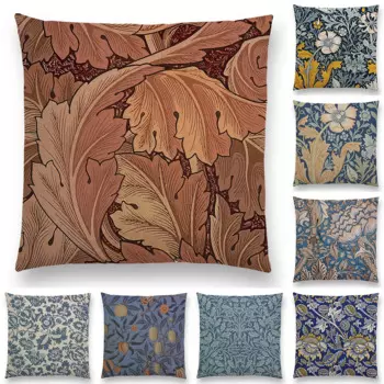 MIAOTU Красная льняная наволочка William Morris Thief