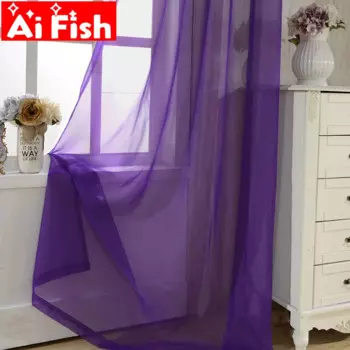 Шифоновые шторы AiFish, просвечивающиеся, 1 панель
