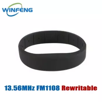 Winfeng RFID силиконовый браслет черный 13,56 МГц 1К