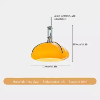 Winfordo Винтажная оранжевая тыквенная люстра