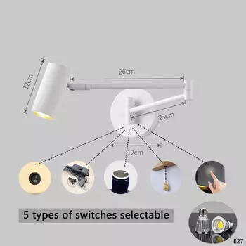 Winlams складной настенный светильник белый/черный/золотой