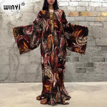 WINYI Высококачественная зимняя женская элегантная винтажная масляная краска Свободное пальто Повседневная теплая зимняя куртка женское длинное пуховое пальто накидка