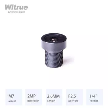 Witrue M7 * P0.35 объектив 2,6 мм HD 1080P формат диафрагмы F2.5 1/4 дюйма с 650nm ИК-фильтром для видеодомофона автомобильной камеры