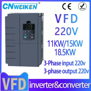 Wk600 R485 Универсальный VFD 11KW15KW18.5KW преобразователь частоты 3P-3P 220 В Входной выходной преобразователь частоты с переменным приводом