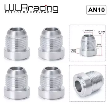 WLR RACING - 4 шт./упак. Одежда высшего качества Алюминий AN10-AN Прямые мужской сварной фитинг адаптер сварки Bung нитрит натрия (штуцера шланга серебро