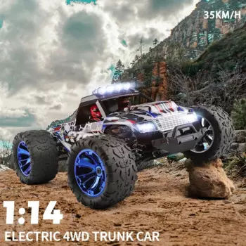 WLtoys 144018 Быстрые радиоуправляемые автомобили 35 км/ч 1/14 Off Road 4WD со светодиодными фарами, 2,4G водонепроницаемый пульт дистанционного управления Monster Truck для взрослых