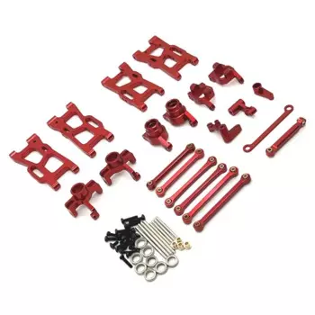 WLtoys 1/14 144016 144018 Радиоуправляемый пульт дистанционного управления, автомобильные детали, металлический модернизированный поворотный рычаг, рулевая тяга, комплект рулевой чашки