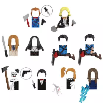 WM6205 Halloween Series Horror Movie Beetle Juice Billy Scream Michael Myers Mini Action Figures Assemble Blocks Kids Toys Gifts