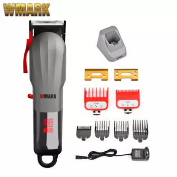 WMARK NG-115 Новое поступление, перезаряжаемая машинка для стрижки волос, шнур и беспроводной триммер для волос со светодиодным дисплеем, машинка для стрижки волос