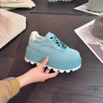 Women's Casual Shoes Platform Sole Lace-up Faux Suede Shoes Women Leisure Comfortable Spring Autumn Fashion Кроссовки Женские