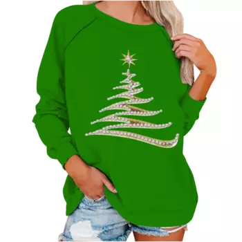Women's Long Sleeved Christmas Tree 3D Printed Fleece Sweatshirt For Autumn Winter Warmth Ropa Y2k Толстовка Жіночий Sudadera
