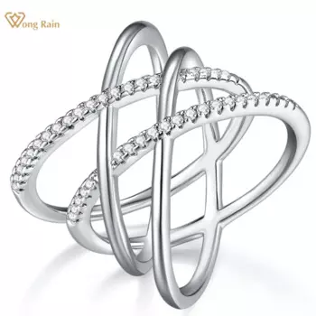 Wong Rain 100% стерлинговое серебро 925 пробы 3EX VVS1 D Цвет Сверкающий настоящий муассанит с бриллиантами Вечерние женские кольца Ювелирные изделия оптом